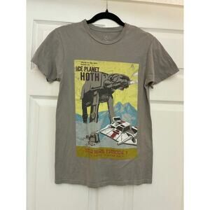 Star Wars Hoth AT-AT Ice Planet Graphic T-Shirt Mens Small Gray